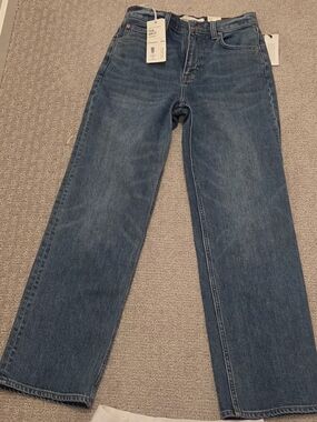 Denim Forum Mid-Blue Straight Leg Women's Jeans
